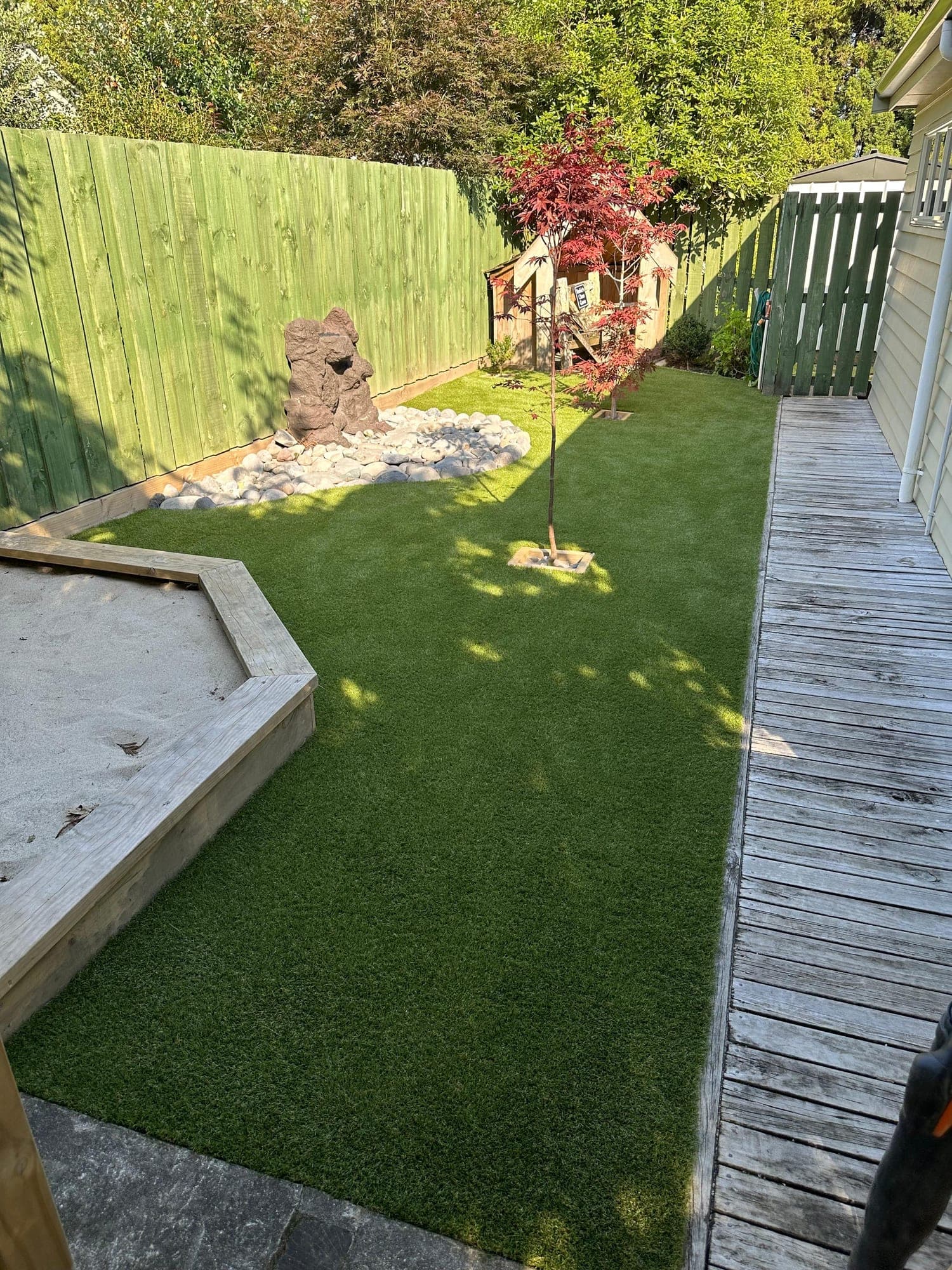 Courtyard Turf with Tree Boxing after the work